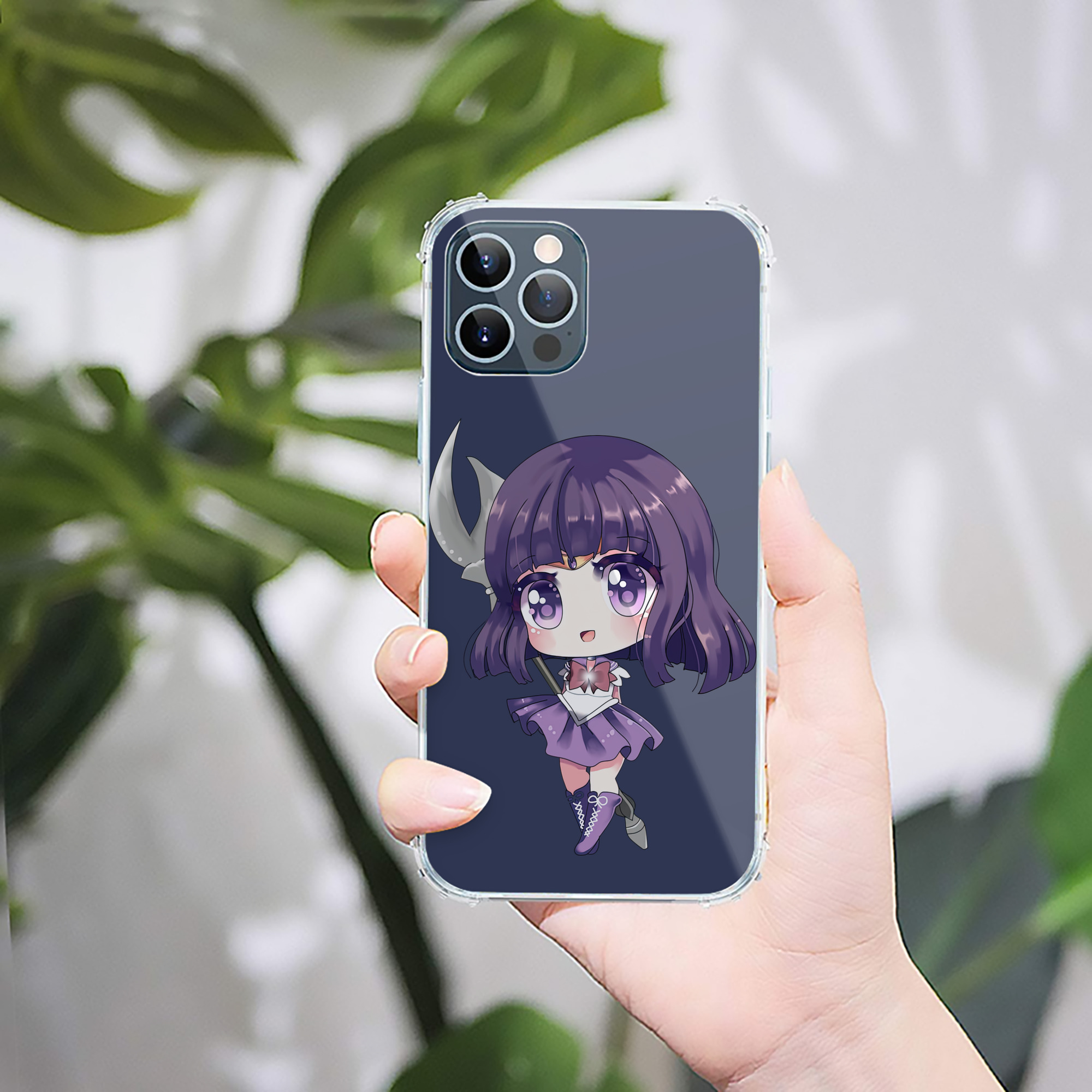 （画像用） 美少女戦士セーラームーン 土萠ほたる Sailor Moon Tomoe Hotaru （セーラーサターン；Sailor Saturn） 【iPhone 12シリーズ対応】透明スマホケース（クリアソフトケース）
